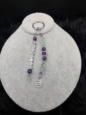 Aquarius Beaded Keychain